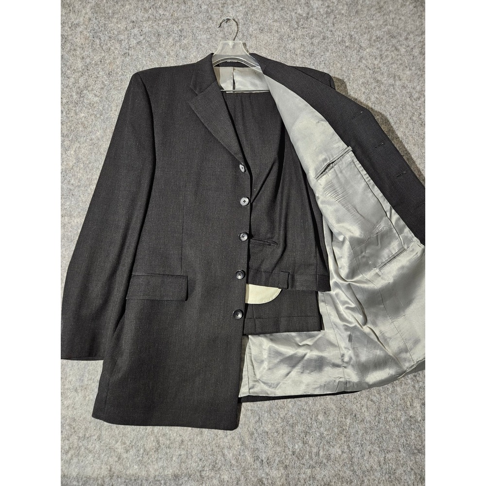 FUBU The Collection Mens Charcoal Gray Wool Blend Suit Blazer Jacket 44L